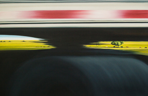 Passing Truck, SK, 40x60 inches, oil painting, Patricia Morris