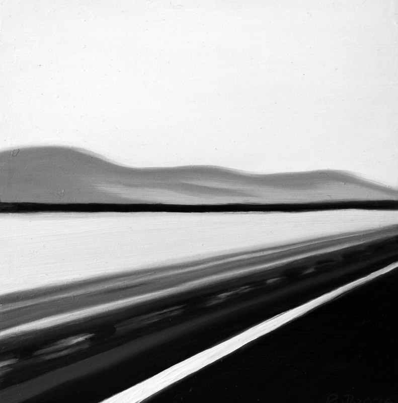 Patricia Morris | Gaspésie Drive IX | OIl on panel | 5x5