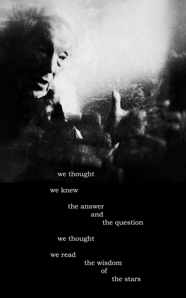 The Answer and the Question, photograph by Patricia Morris, poetry by my son, Ira Henderson